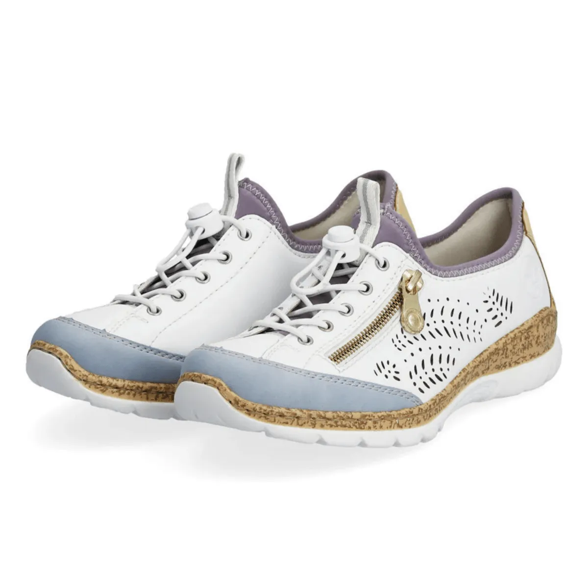 Rieker Women's N42K6-80 Nikita Aqua/White/Sun/Violet
