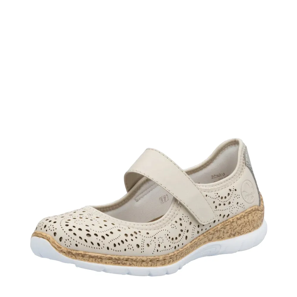 Rieker Women's Nikita 99 Mary Jane Shoe in Perle/Cement