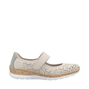 Rieker Women's Nikita 99 Mary Jane Shoe in Perle/Cement