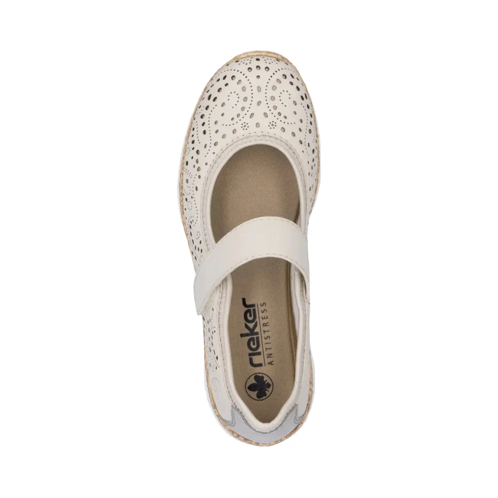Rieker Women's Nikita 99 Mary Jane Shoe in Perle/Cement