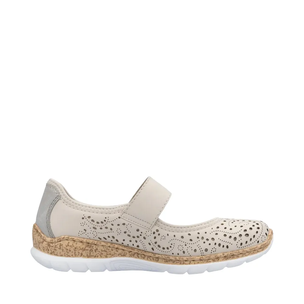 Rieker Women's Nikita 99 Mary Jane Shoe in Perle/Cement