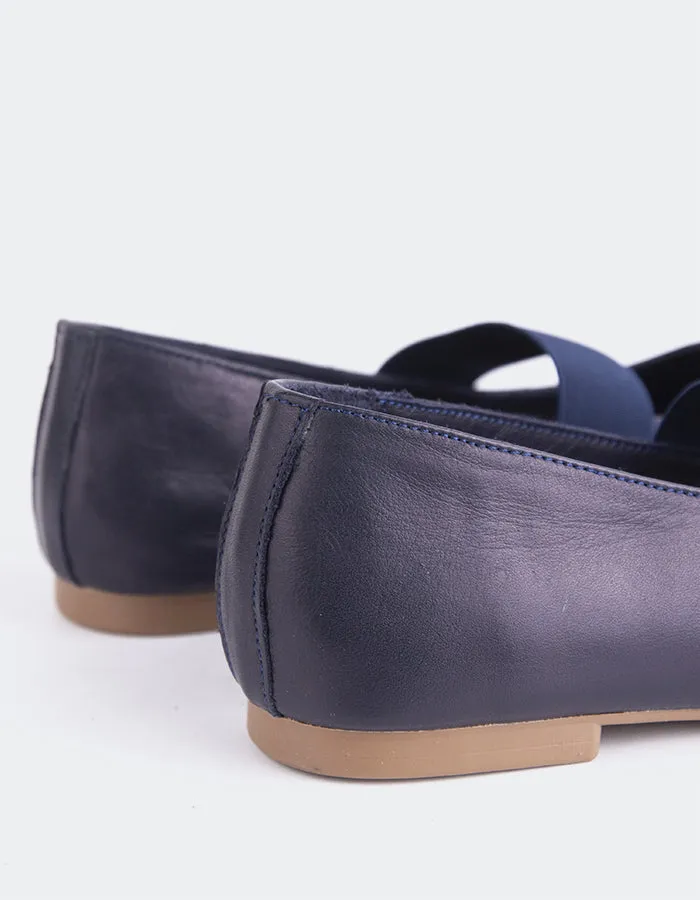 Seraphina Navy Leather