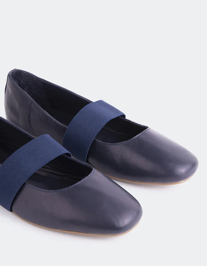 Seraphina Navy Leather