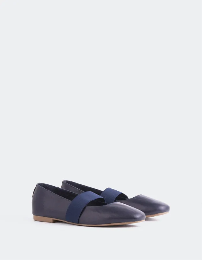 Seraphina Navy Leather