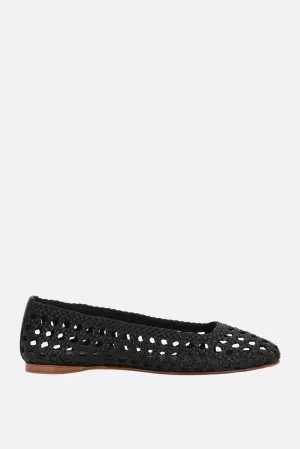 Shell ballerinas in woven leather