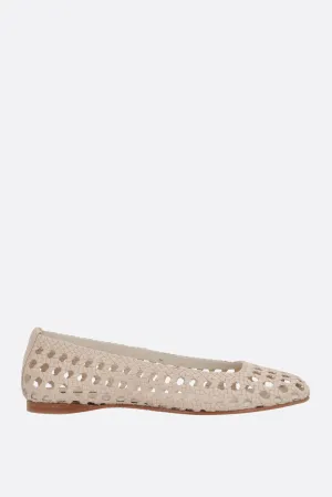 Shell ballerinas in woven leather