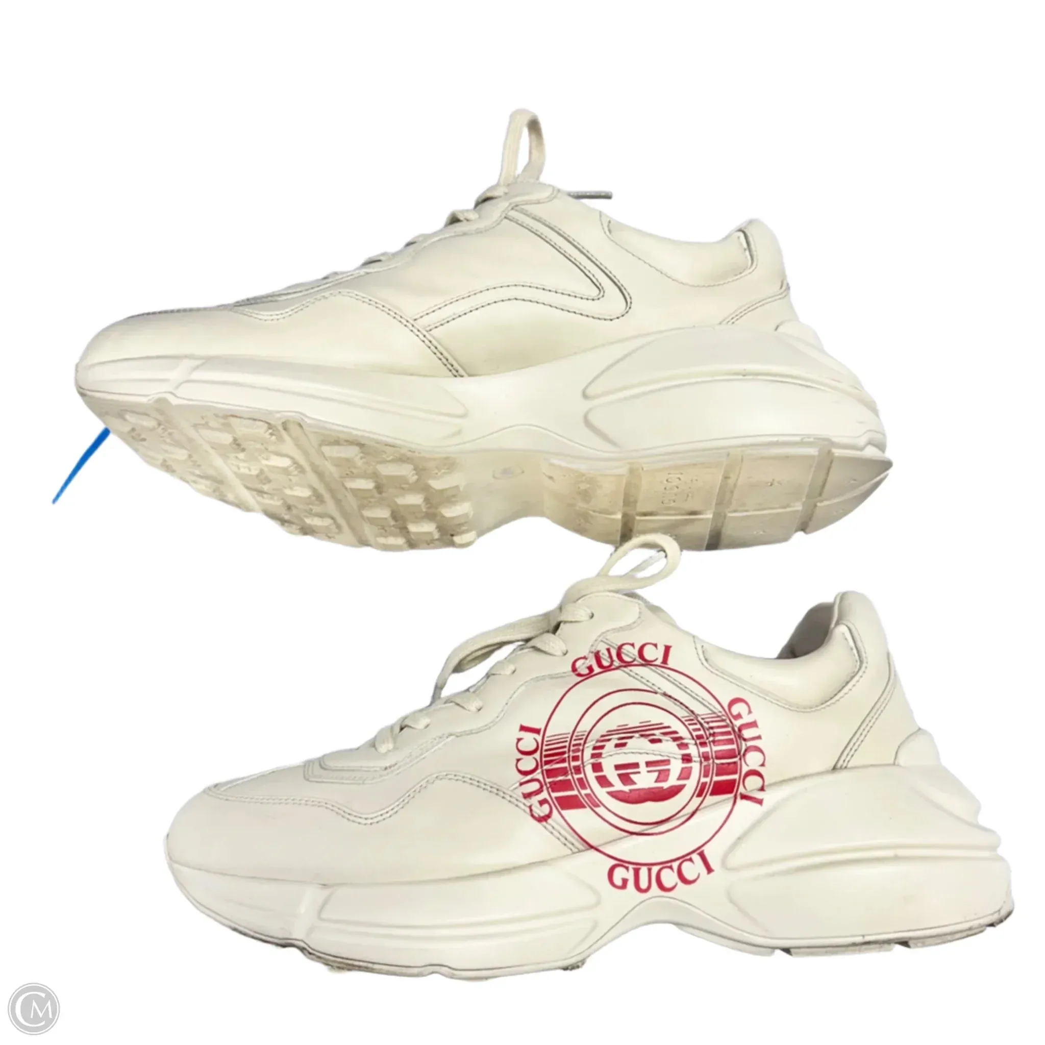 Shoes Luxury Designer By Gucci In White, Size: 11.5