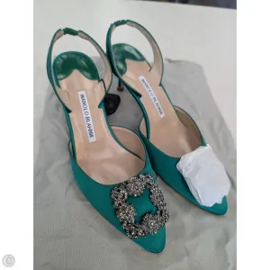 Shoes Luxury Designer By Manolo Blahnik In Green, Size: 6.5