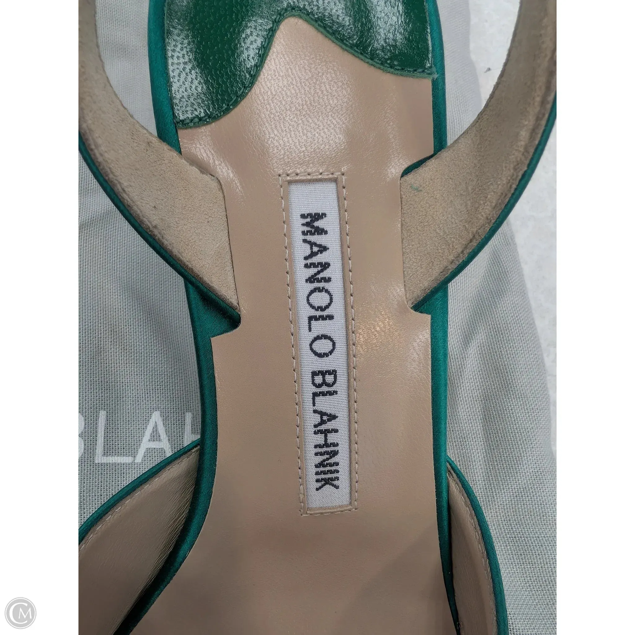 Shoes Luxury Designer By Manolo Blahnik In Green, Size: 6.5