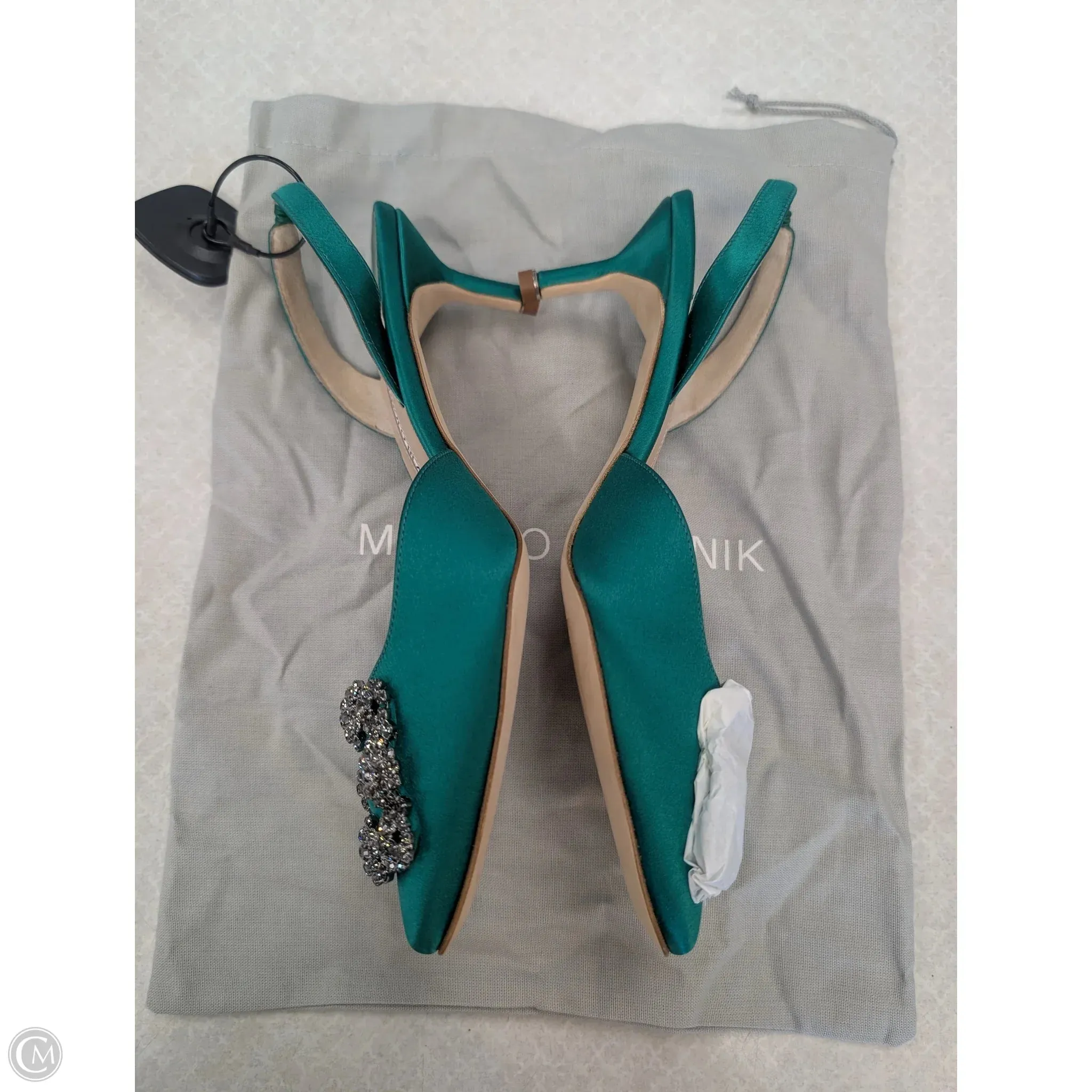 Shoes Luxury Designer By Manolo Blahnik In Green, Size: 6.5