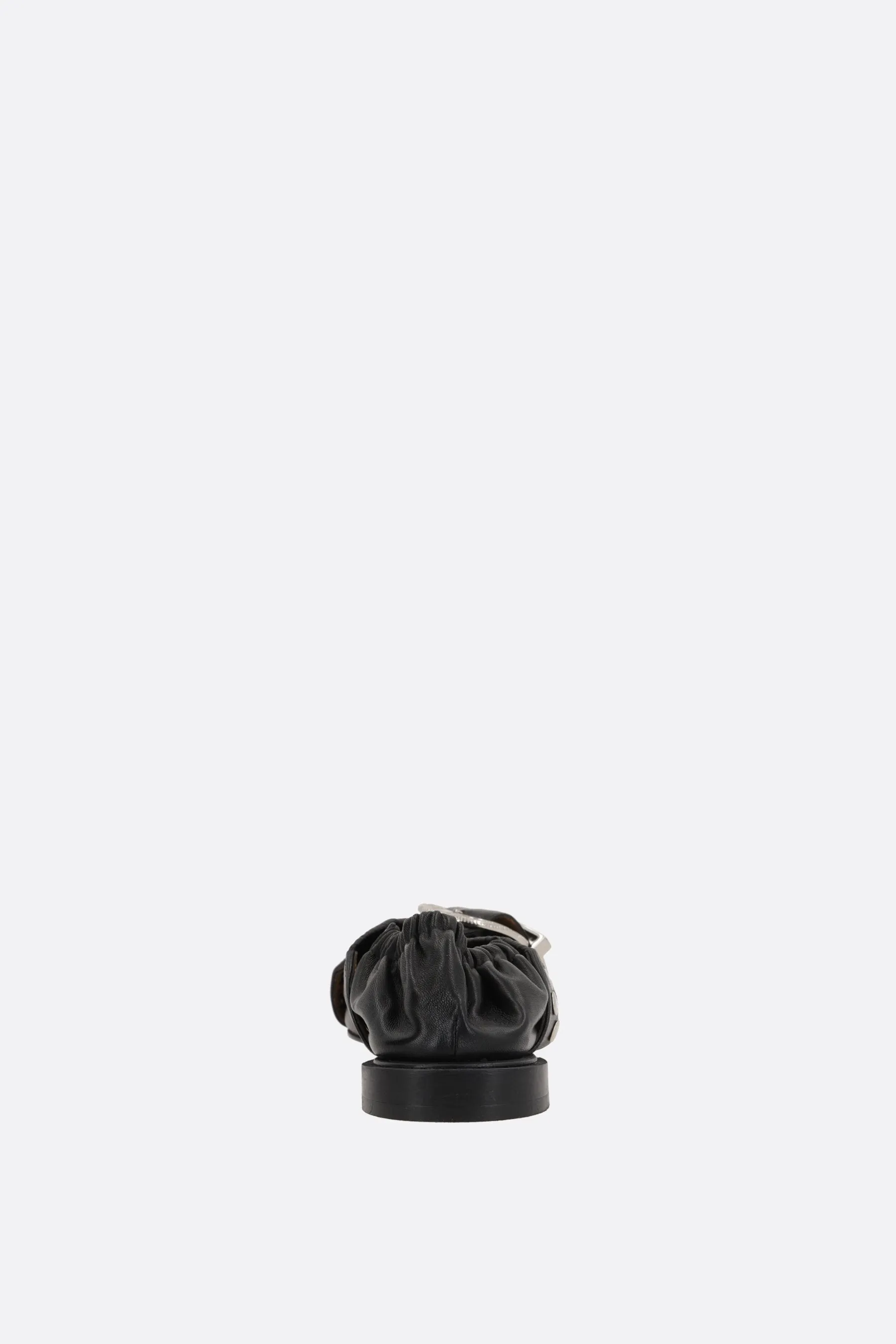 smooth leather cross strap ballerinas