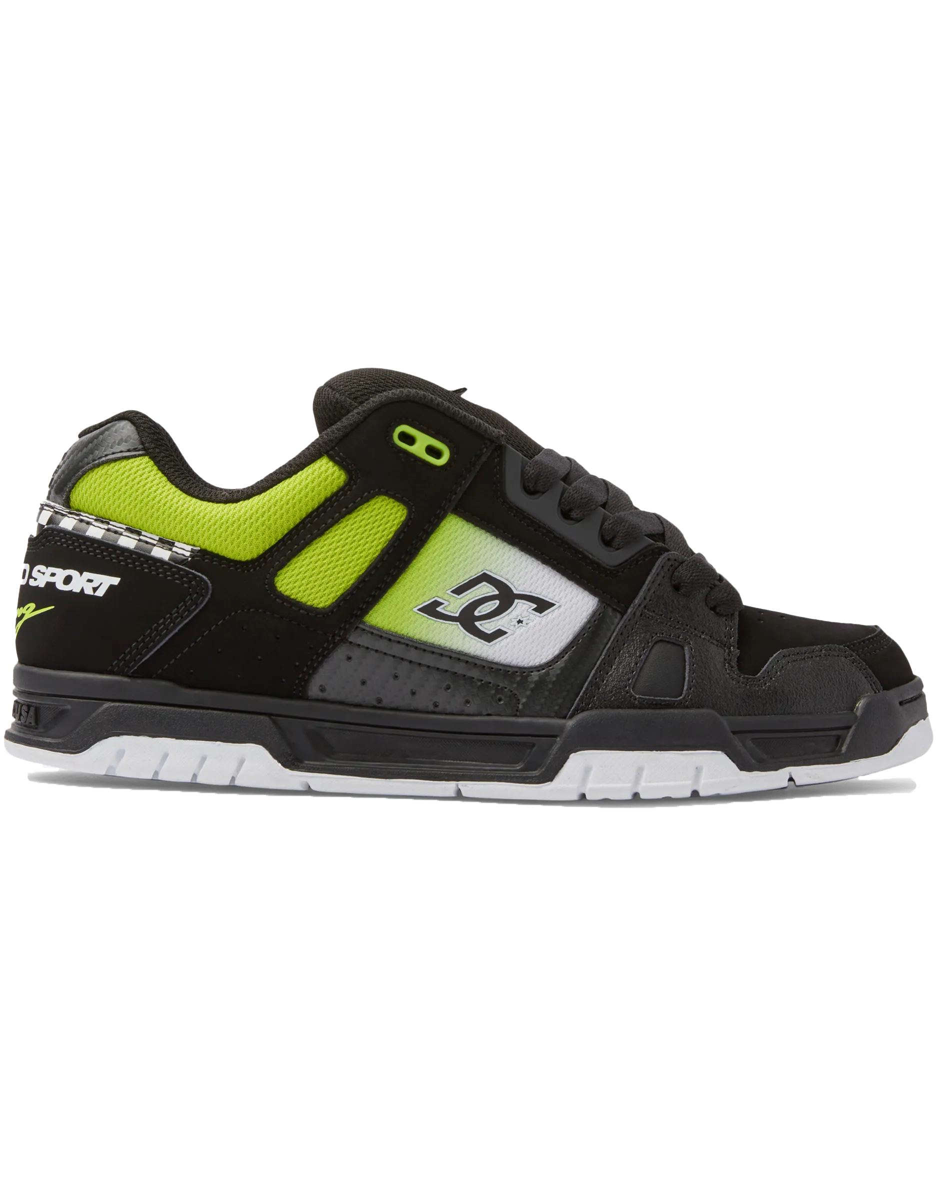 Stag Shoes in Black, Green & White