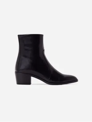 Steffy Vegan Leather Low Heeled Vegan Boots | Black
