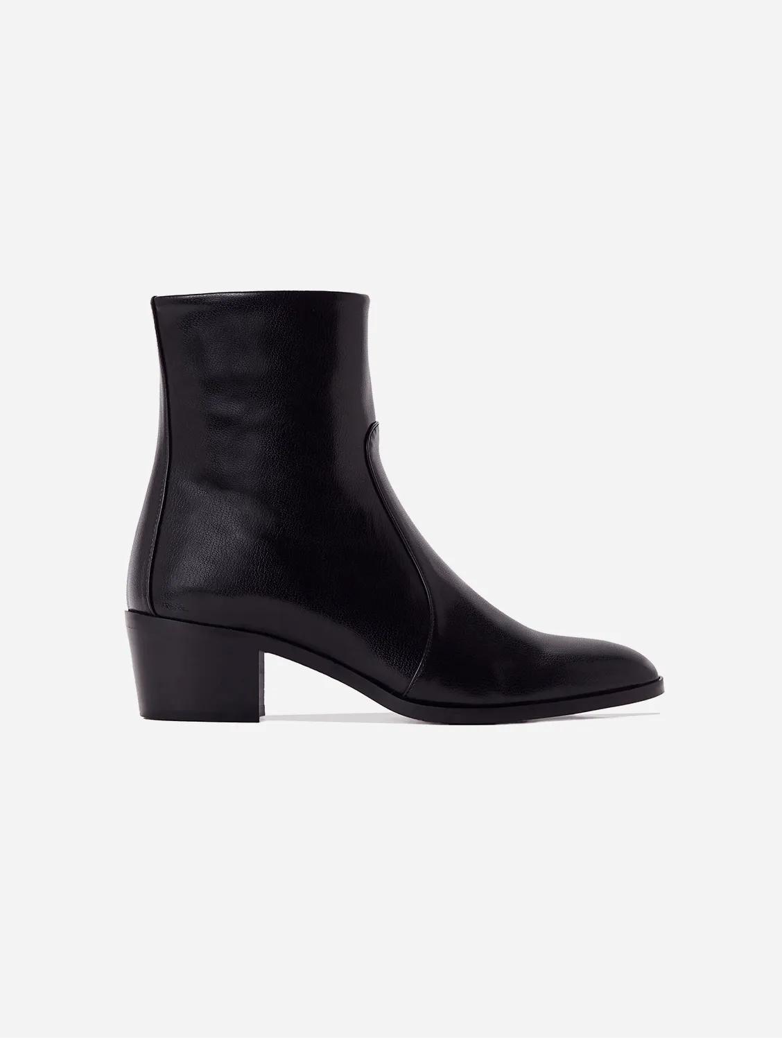 Steffy Vegan Leather Low Heeled Vegan Boots | Black