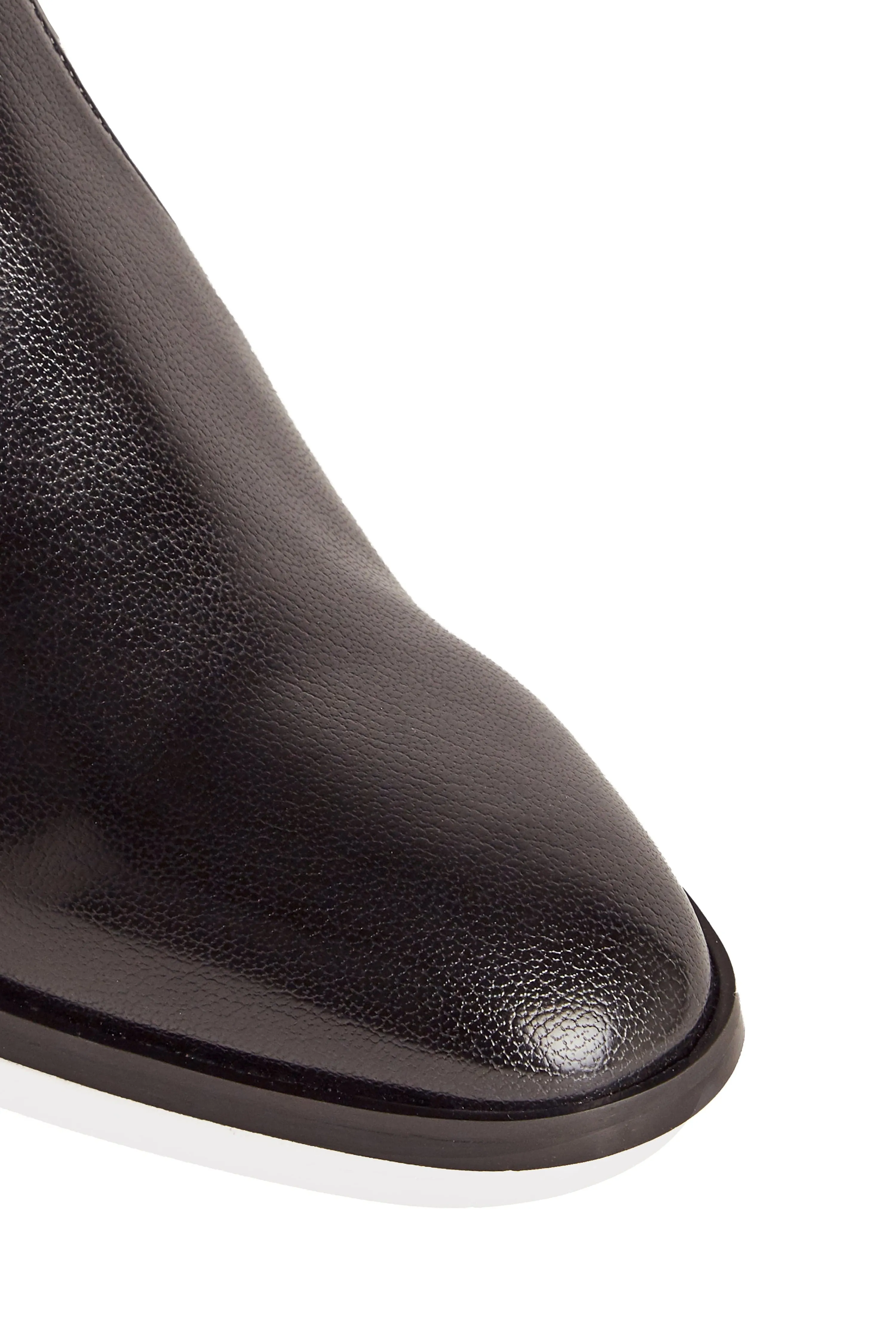Steffy Vegan Leather Low Heeled Vegan Boots | Black