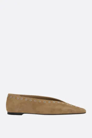 suede lace-up ballerinas