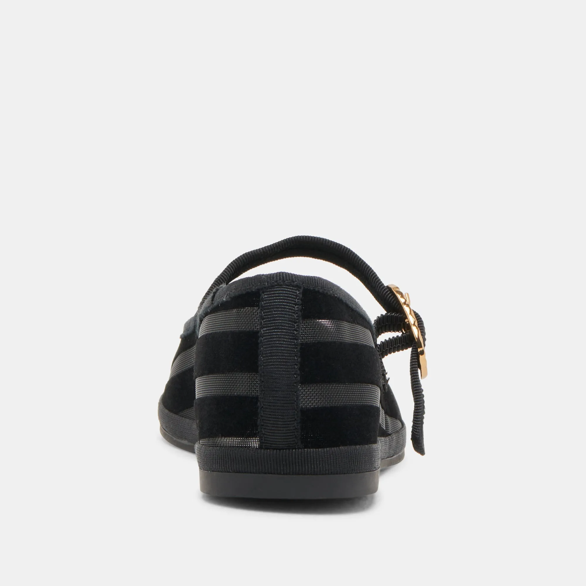 TAMEKA BALLET FLATS BLACK STRIPE MESH