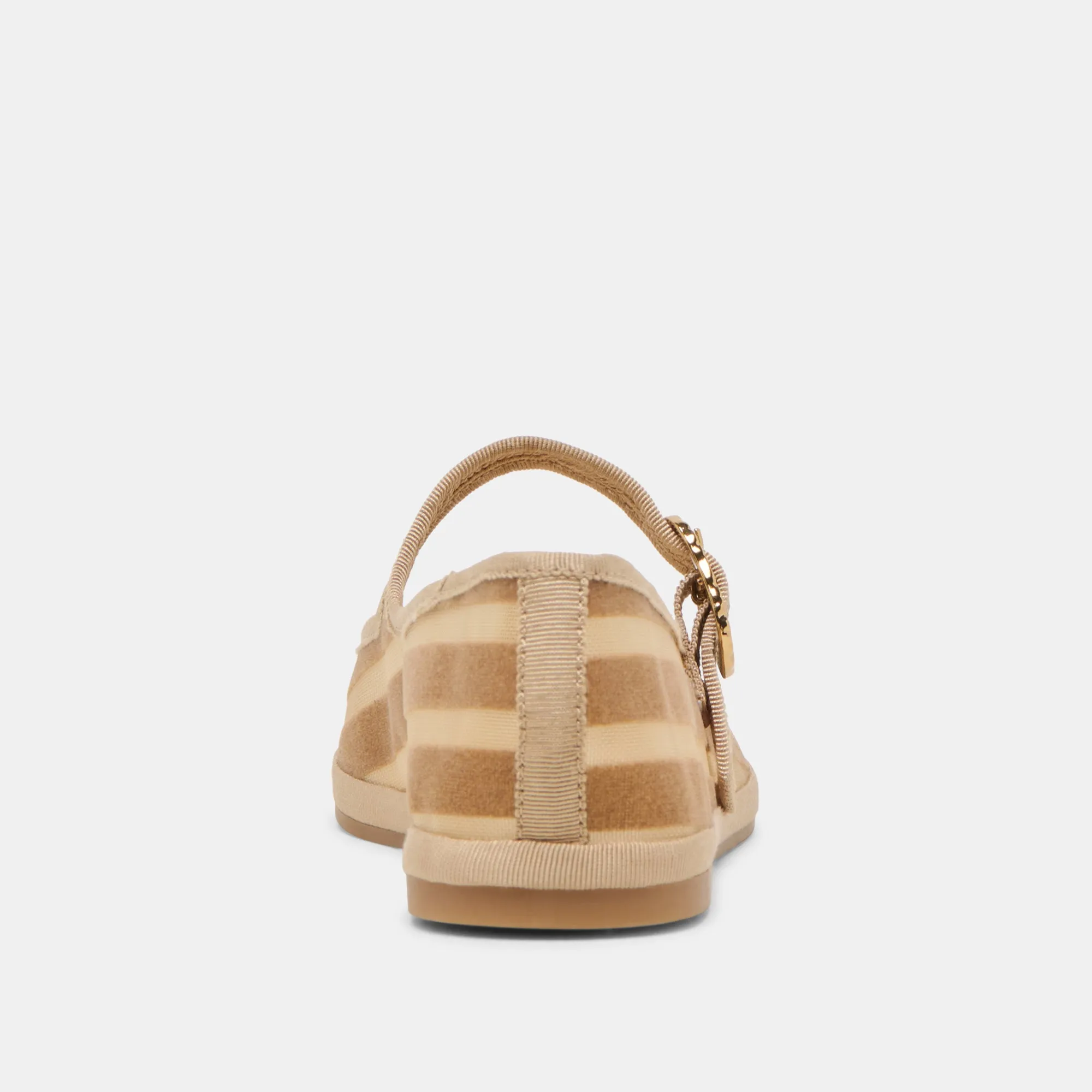 TAMEKA BALLET FLATS TAN STRIPE MESH