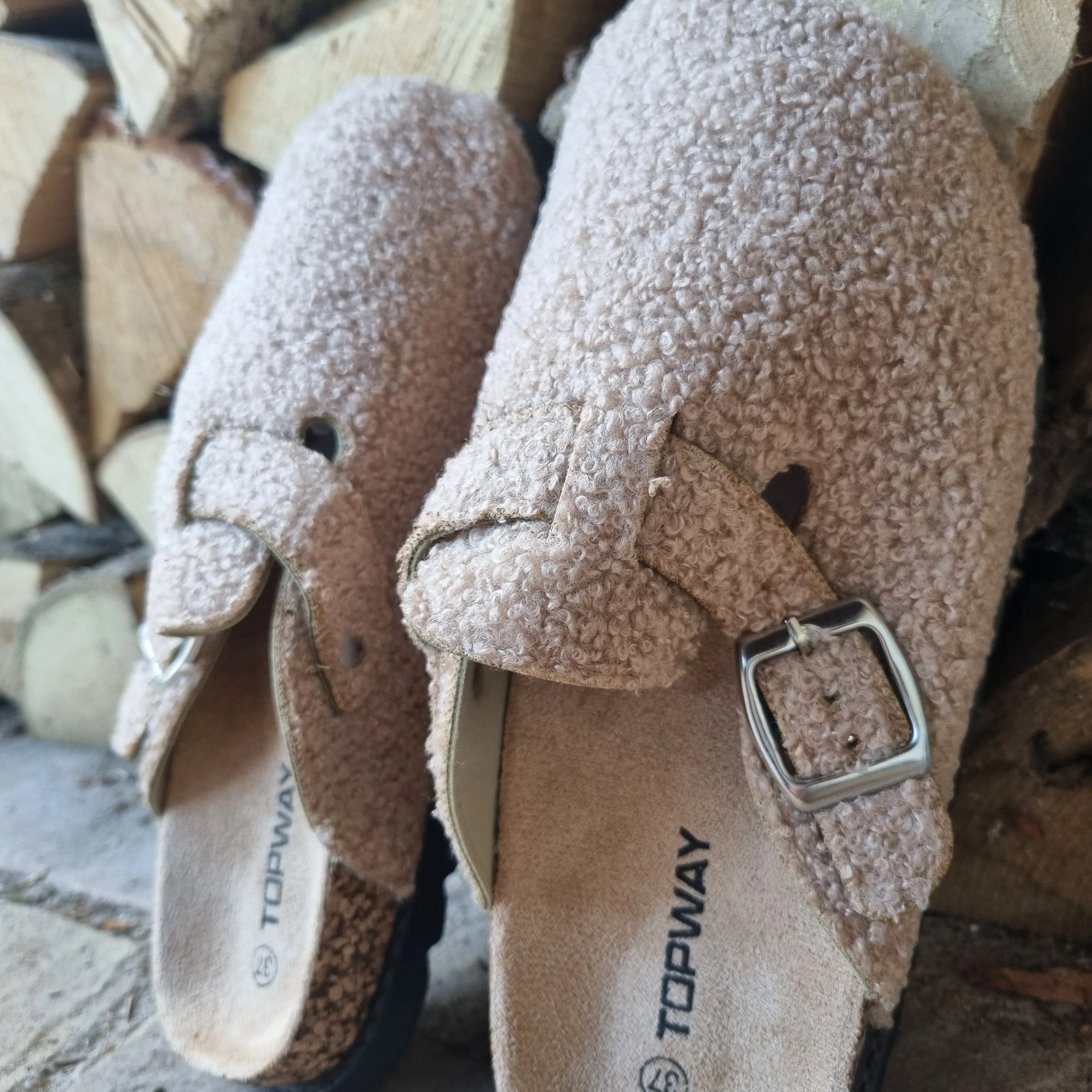 Teddy Bear Slip on Mules