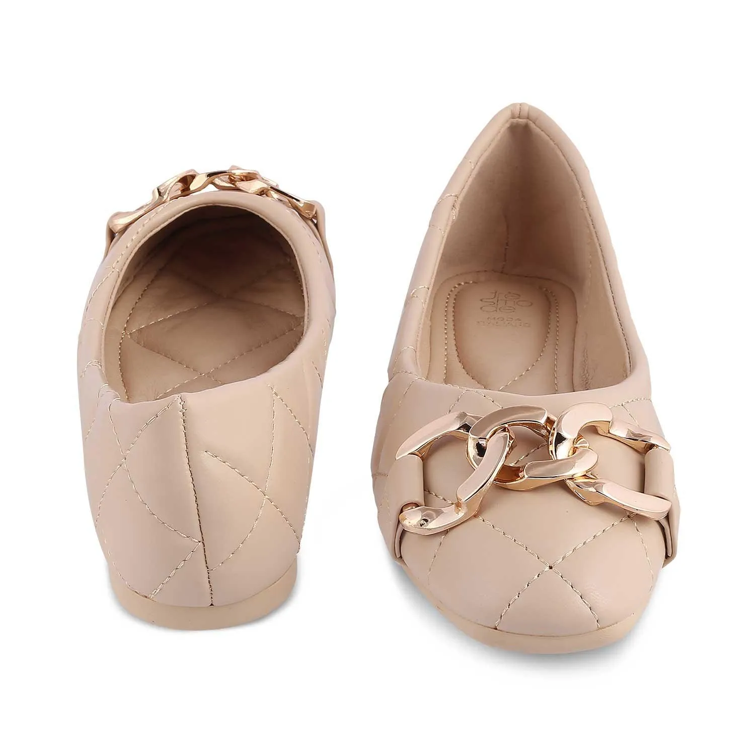 The Nuria Beige Women's Dress Ballerinas Tresmode