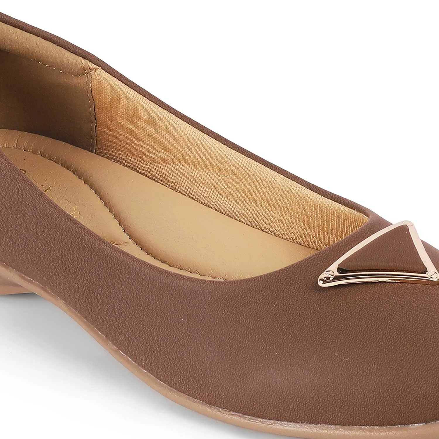 Tresmode Cheviz Brown Women's Dress Ballerinas
