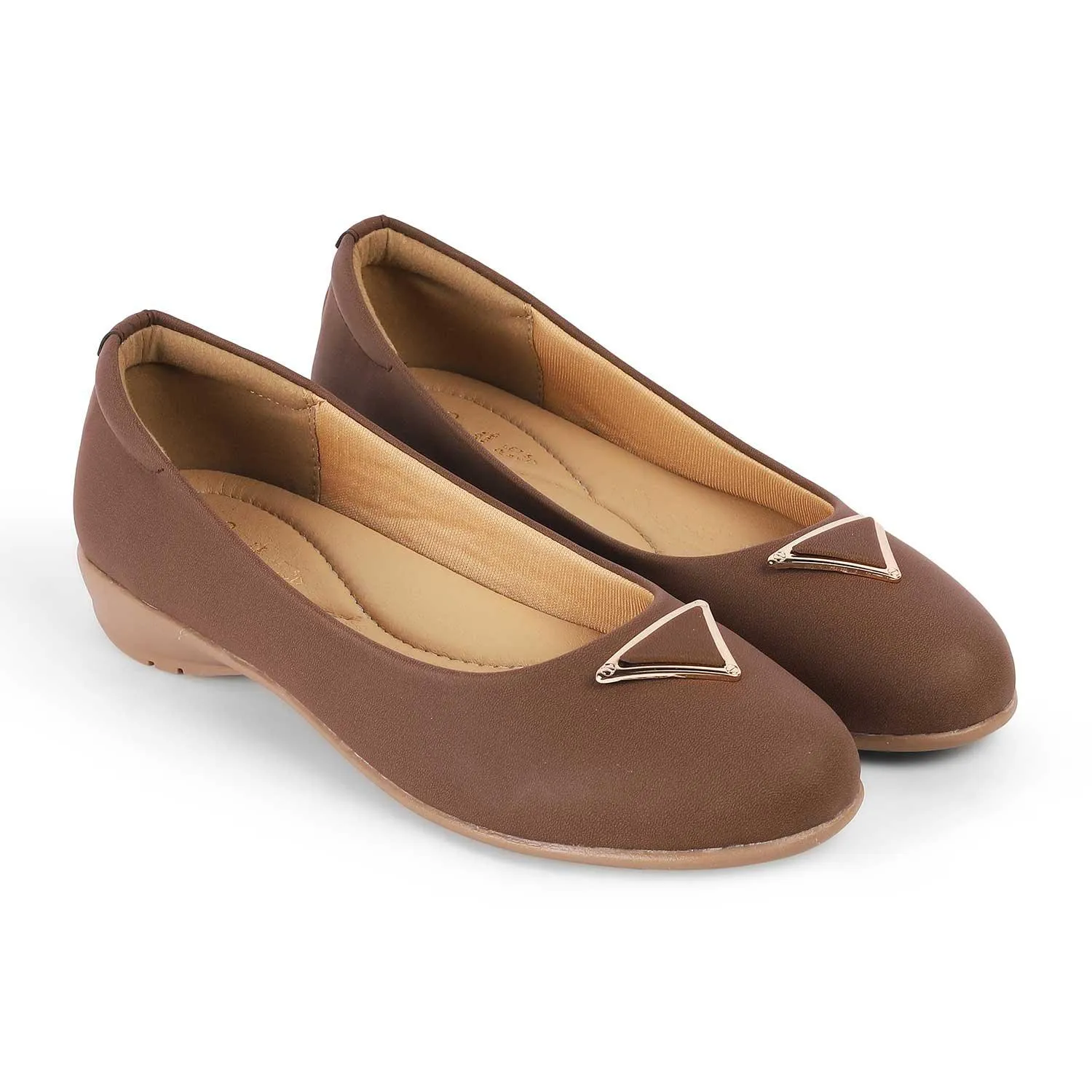 Tresmode Cheviz Brown Women's Dress Ballerinas