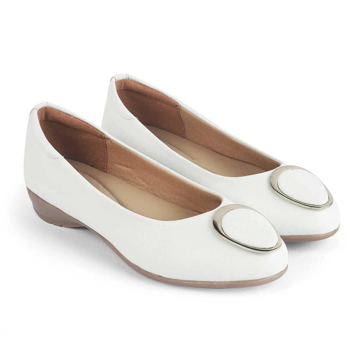 Tresmode Jelo White Women's Casual Ballerinas