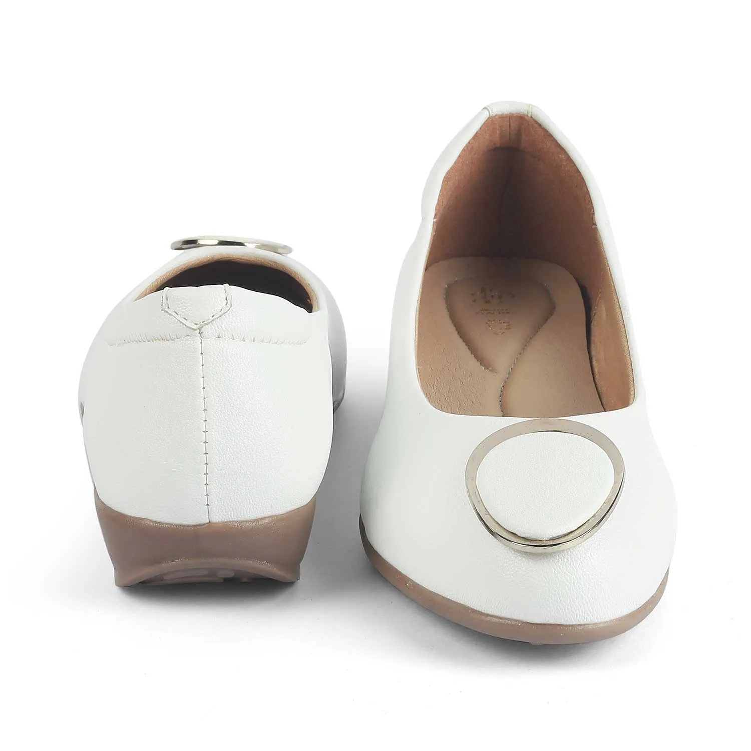 Tresmode Jelo White Women's Casual Ballerinas