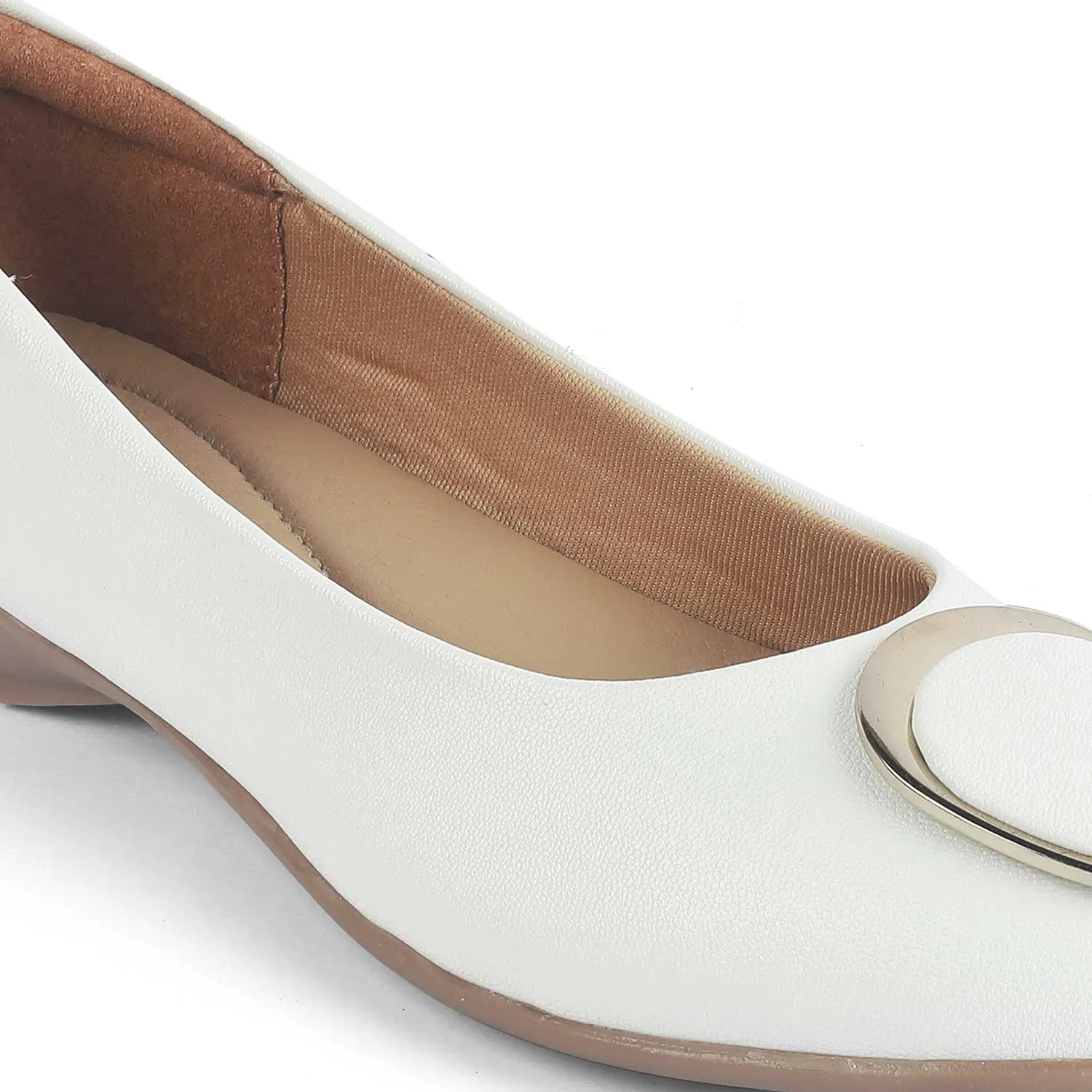 Tresmode Jelo White Women's Casual Ballerinas