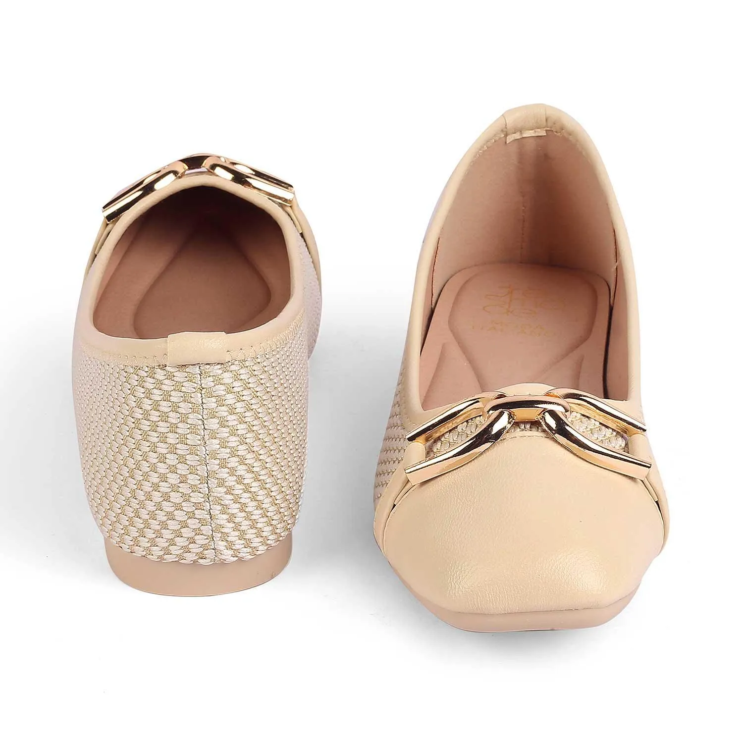 Tresmode Yolky Beige Women's Dress Ballerinas