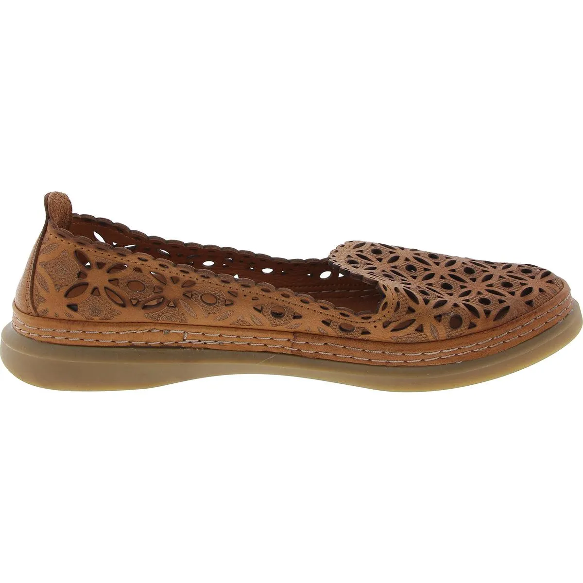Tumi Womens Laser Cut Leather Flat Shoes