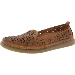 Tumi Womens Laser Cut Leather Flat Shoes
