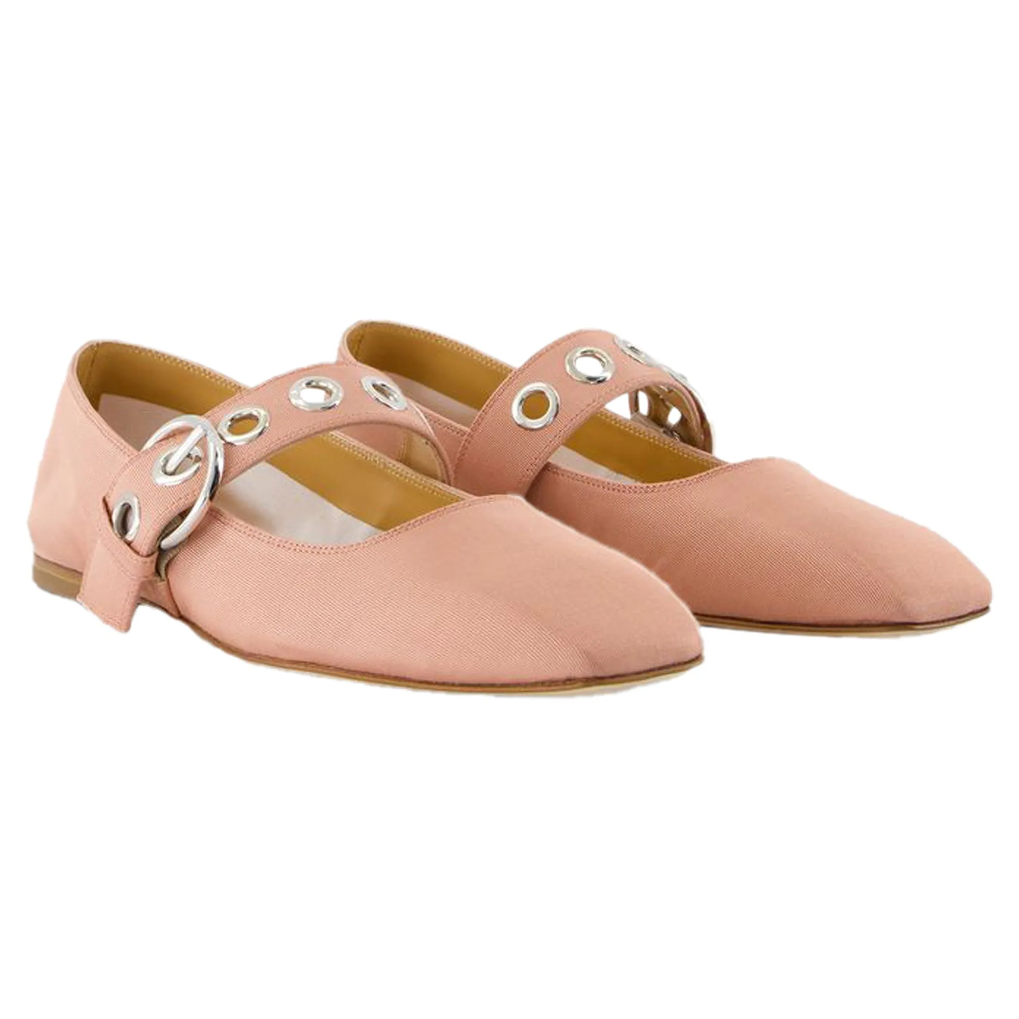 Uma Eyelet Ballerinas - Aeyde - Silk - Pink