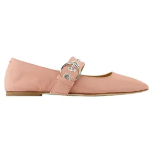Uma Eyelet Ballerinas - Aeyde - Silk - Pink