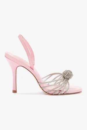 Valerie Crystal Slingback Sandal In Tulip Leather