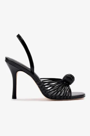 Valerie Slingback Sandal In Black Leather