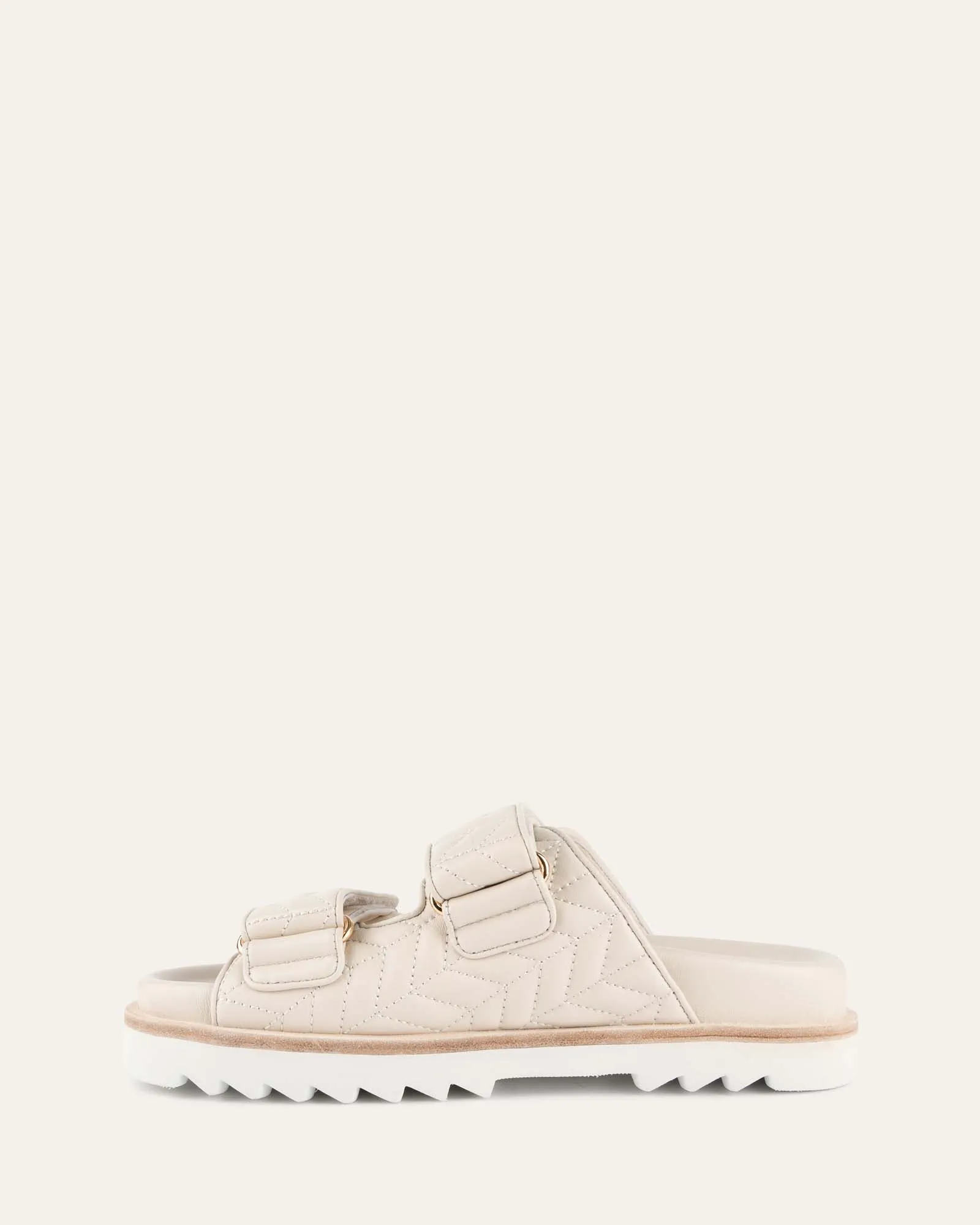 VERITY FLAT SANDALS OFF WHITE LEATHER