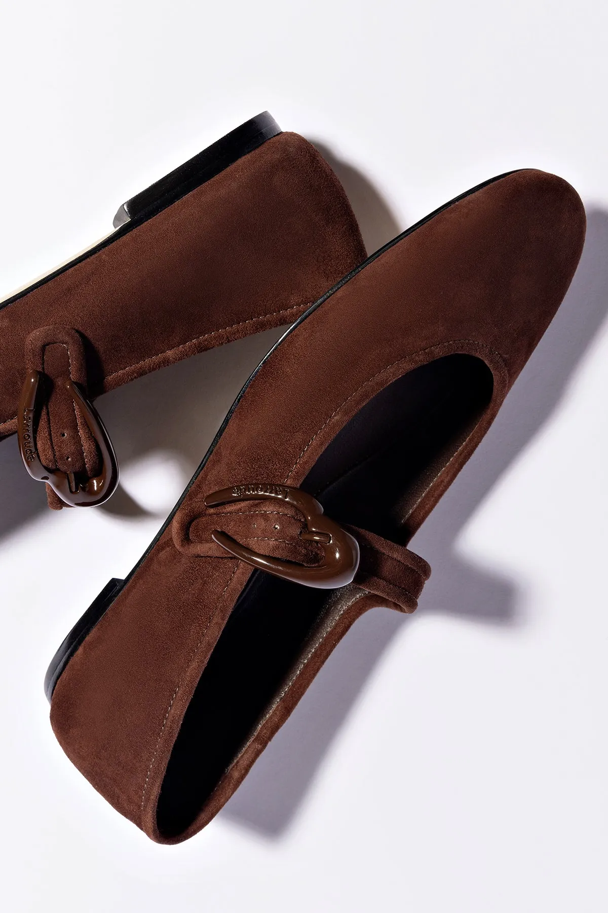 Verona Ballet Flat In Brown Suede