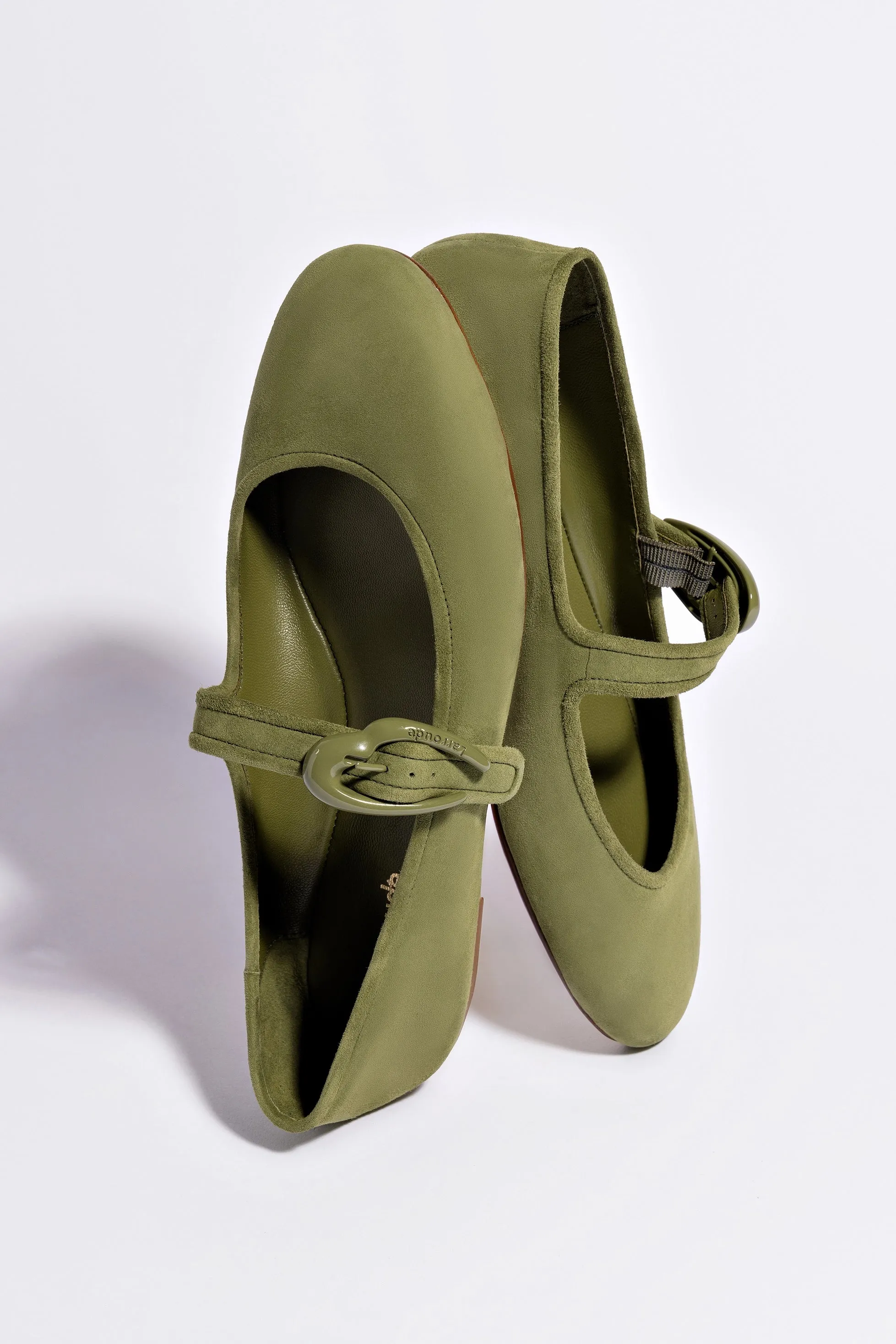 Verona Ballet Flat In Seaweed Suede