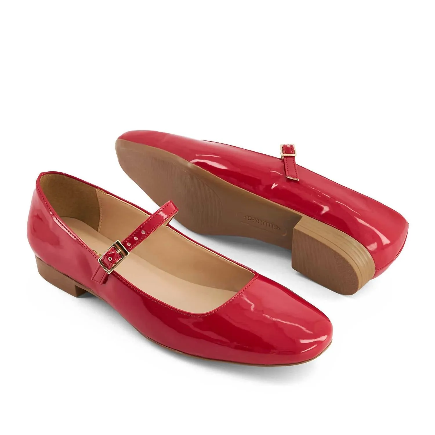 Women's Ballet Mary Janes Shoes In Red