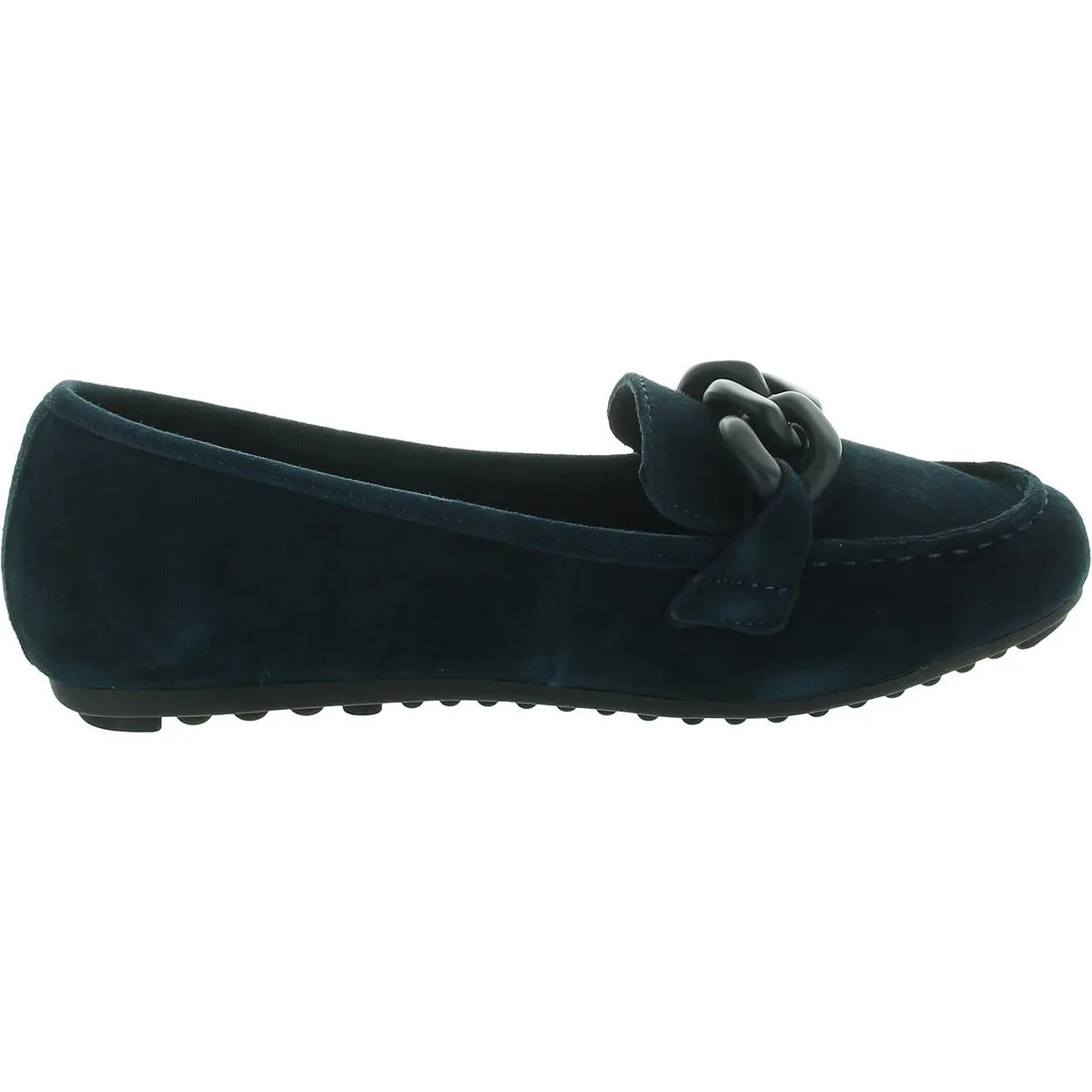 Womens Chain Leather Flat Shoes