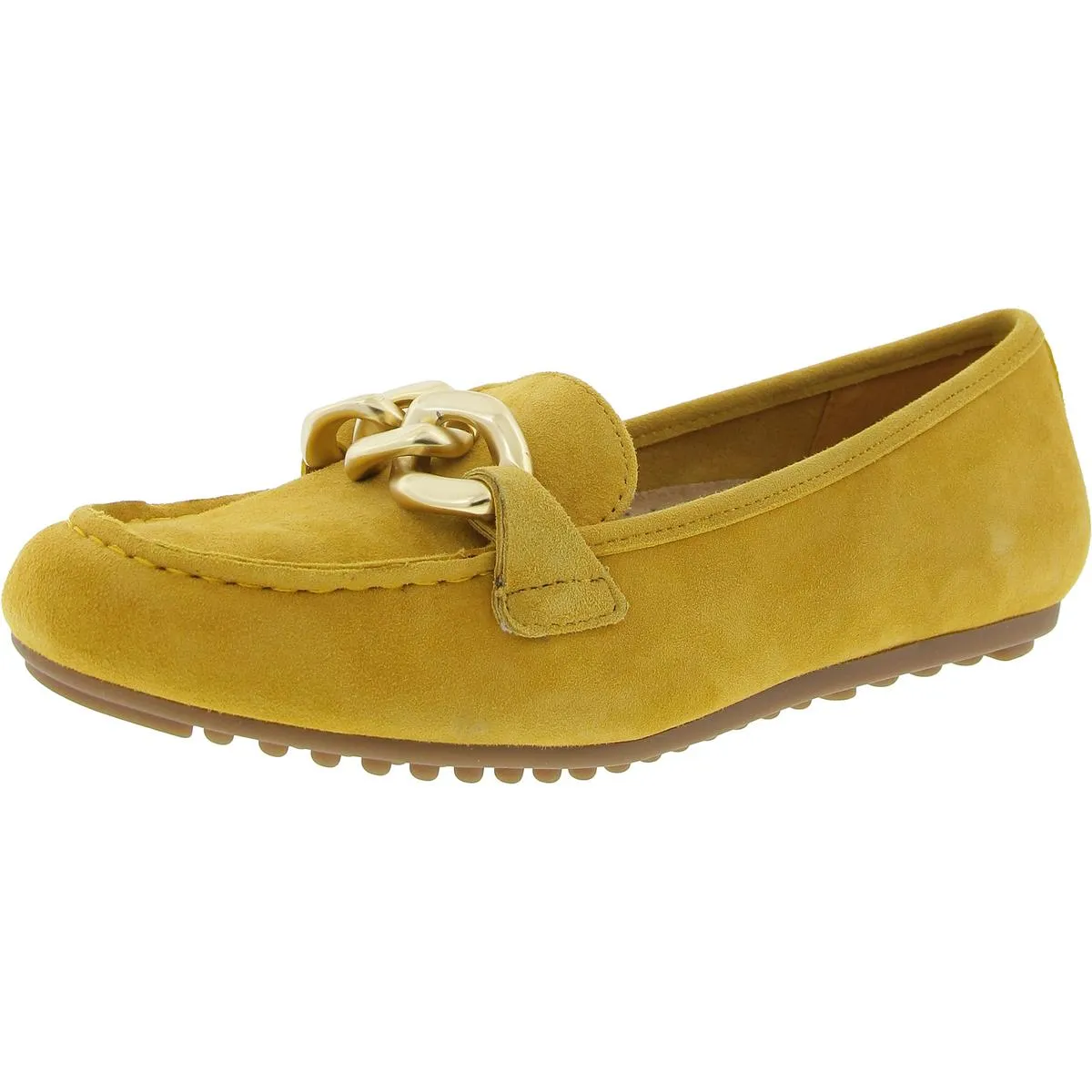 Womens Chain Leather Flat Shoes