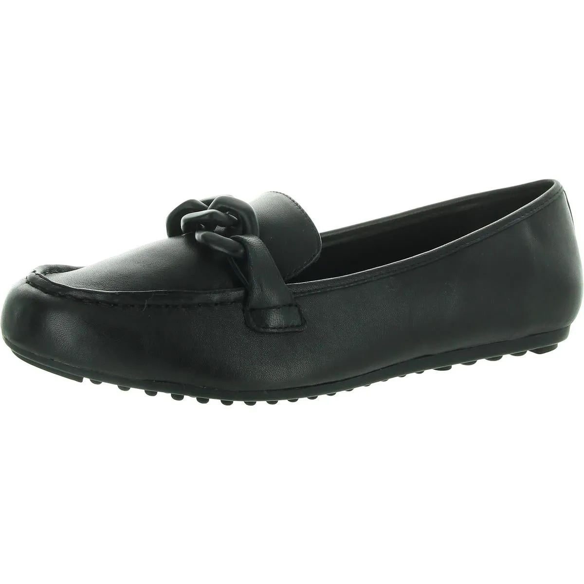 Womens Chain Leather Flat Shoes