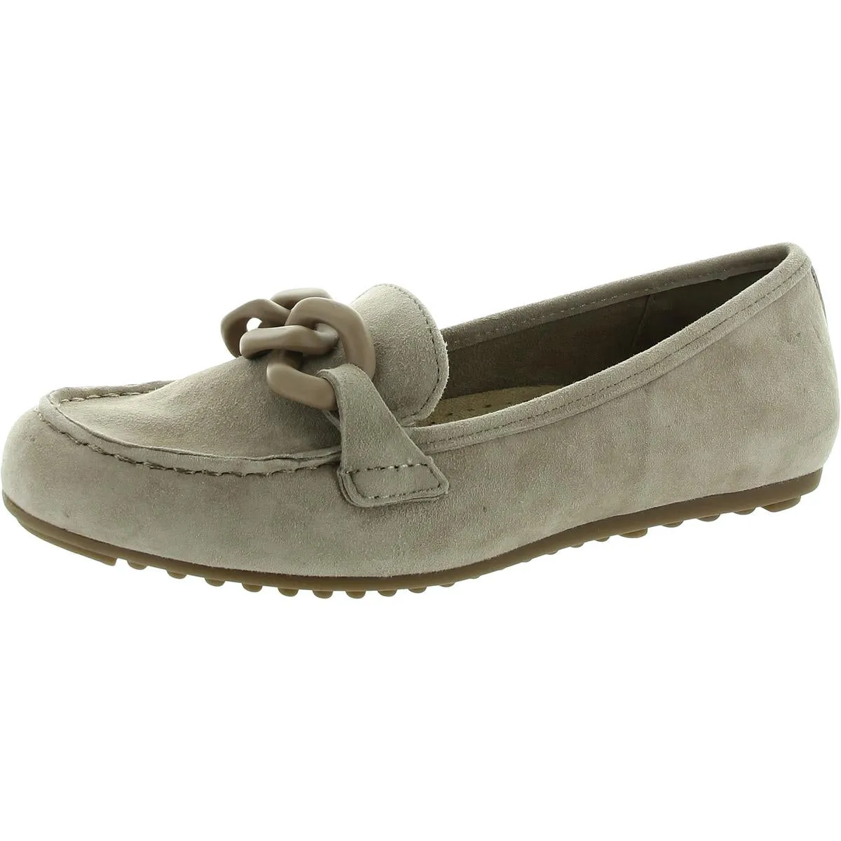 Womens Chain Leather Flat Shoes