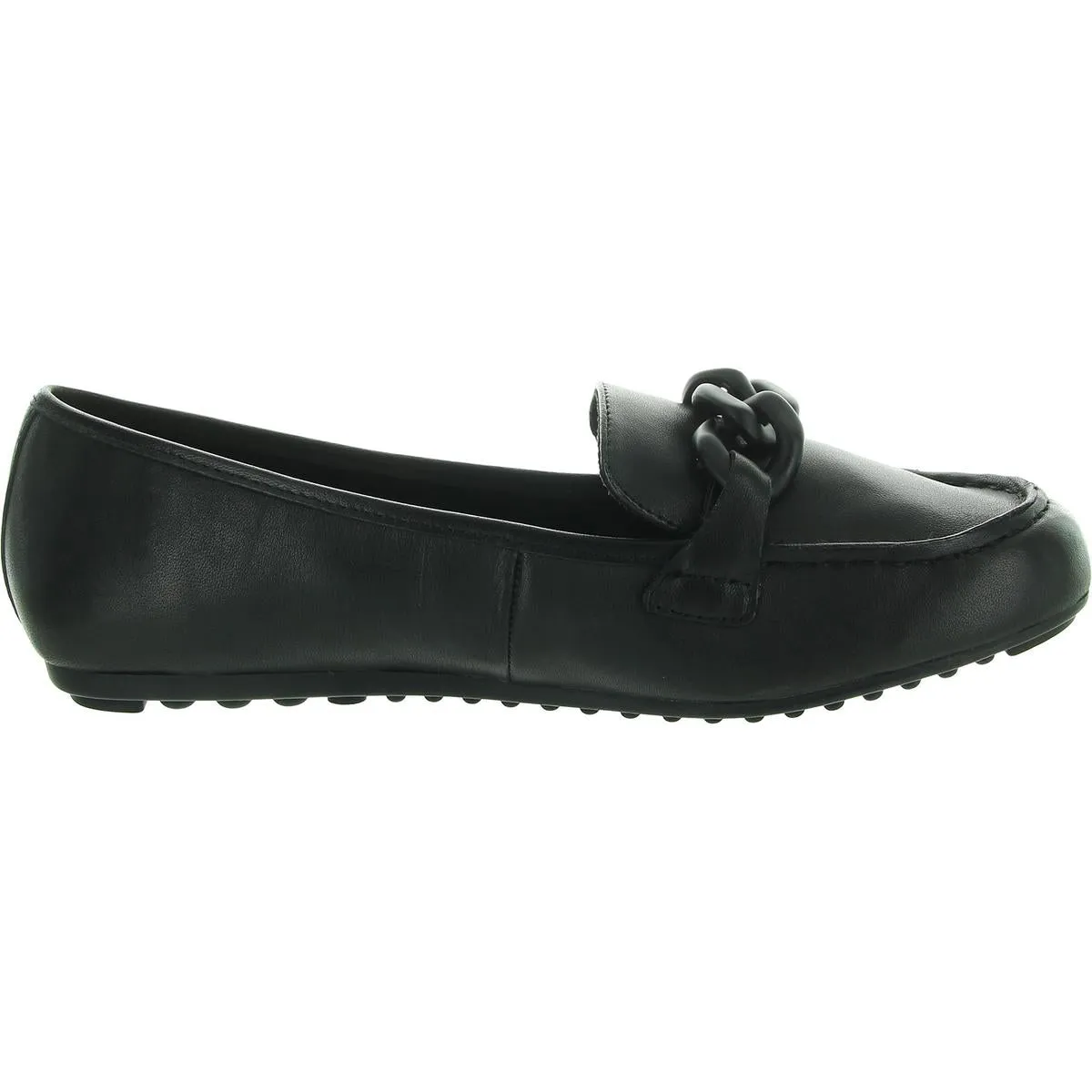 Womens Chain Leather Flat Shoes