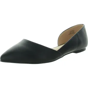 Womens Cut-Out Faux Leather Flat Shoes
