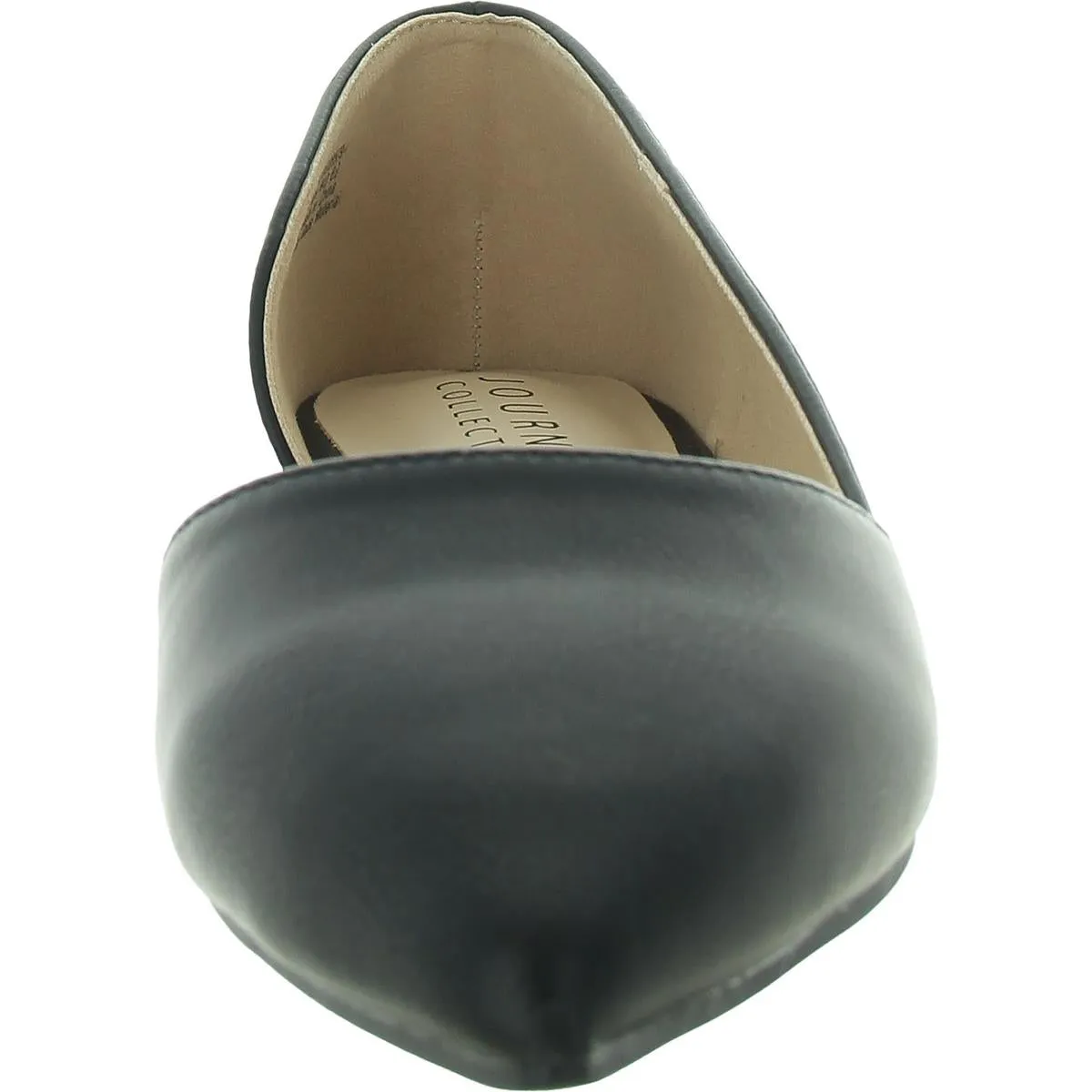 Womens Cut-Out Faux Leather Flat Shoes