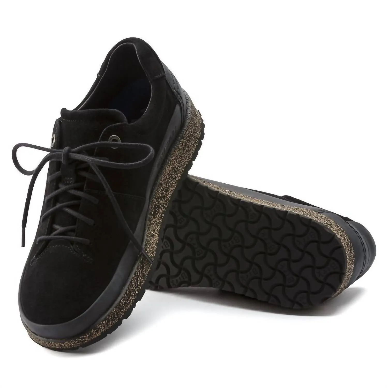 Women's Honnef Low Suede Leather Sneaker - Medium/narrow In Black