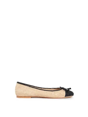 Women's Idara Raffia Ballet Flats In Black