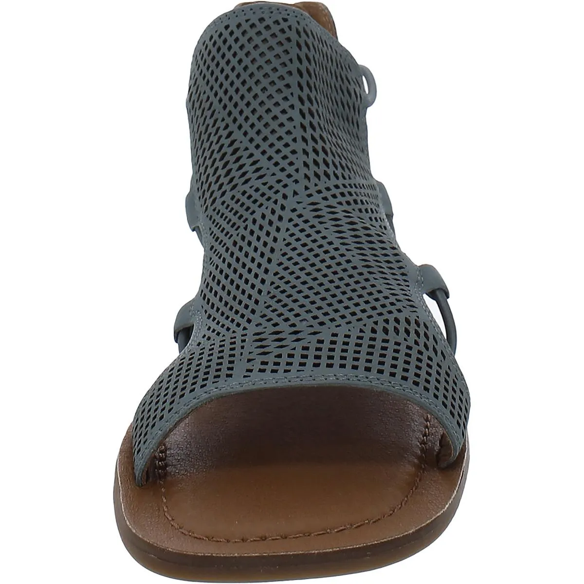 Womens Leather Cushioned Footbed Flat Shoes